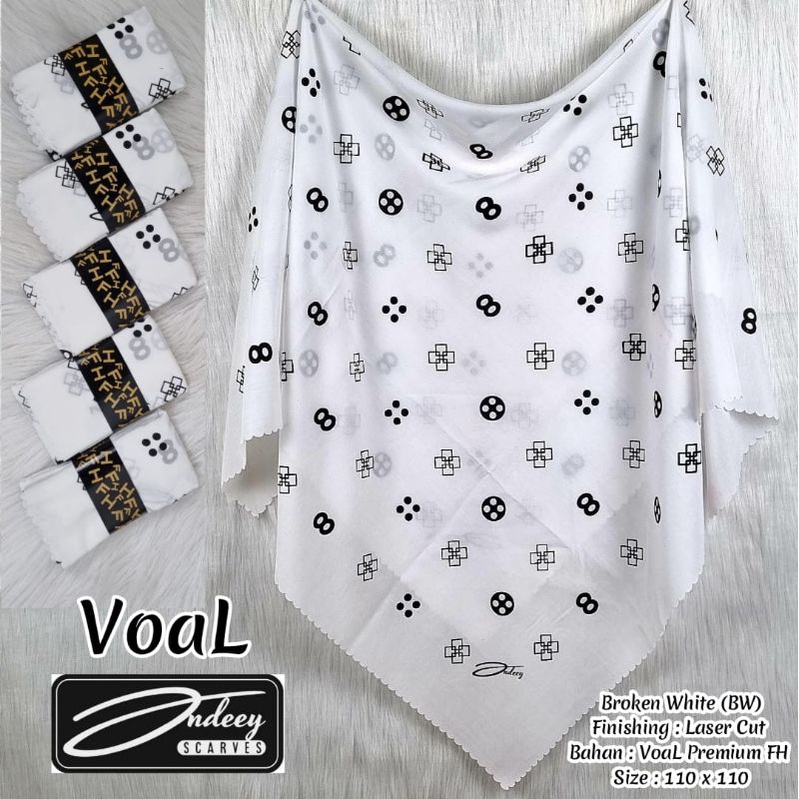 Hijab Segiempat Voal Premium Motif button