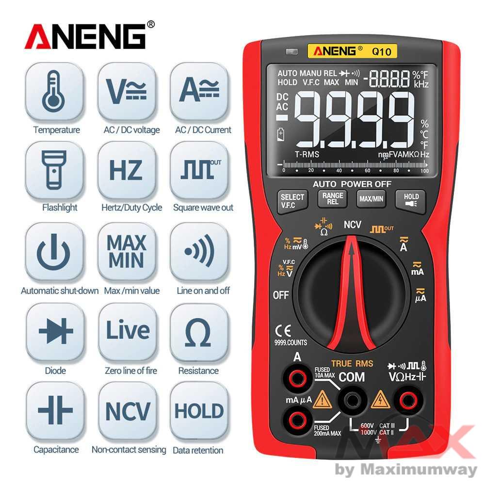 ANENG Q10 Multi-function Intelligent Anti-burn Multimeter 9999 Words With True Effective Value Elect