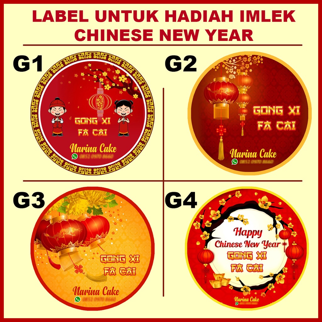 

Stiker Imlek Chinese New Year Bulat Isi 100 Stiker