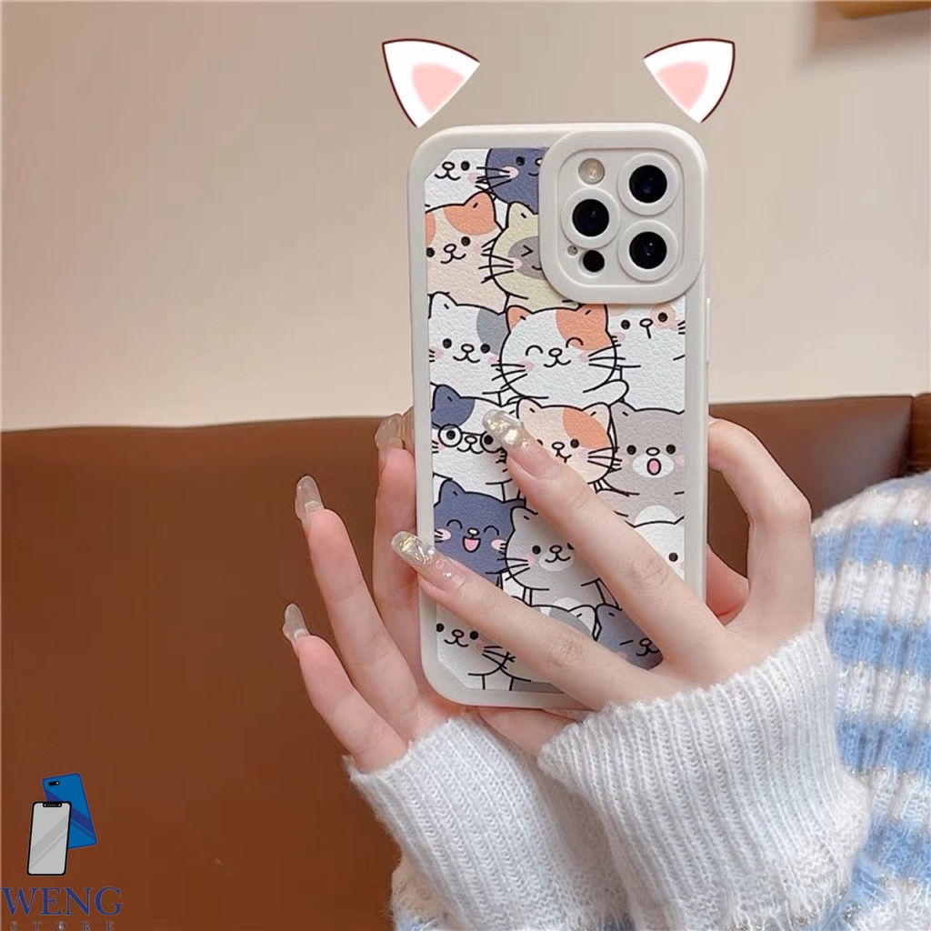 Softcase Oval Motif Kucing For Op A5S F9 A11K A7 A12 A3S A15 A16 A9 2020 A57 A74 A95 A16K A76 A96 A1K A53 A54 A17 Realme C33 C31 C35 C11 C30