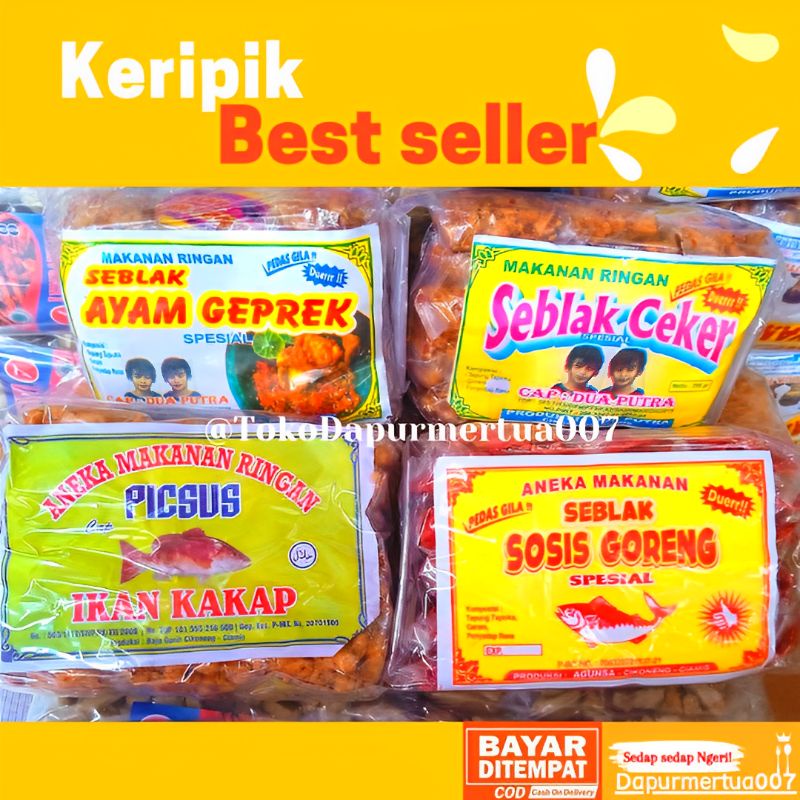 Jual Keripik Pedas Cemilan Pedas Jajanan Terlaris Warung Kantin