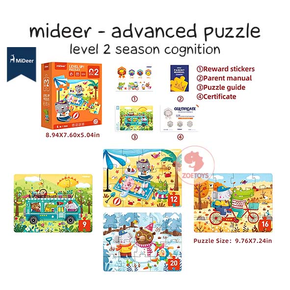Zoetoys Mideer Advanced Level Up Puzzle Lv 1 2 3 4 5 6 7 | Dus Box | Mainan Edukasi Anak | Cari Kado | Cari Kado Natal