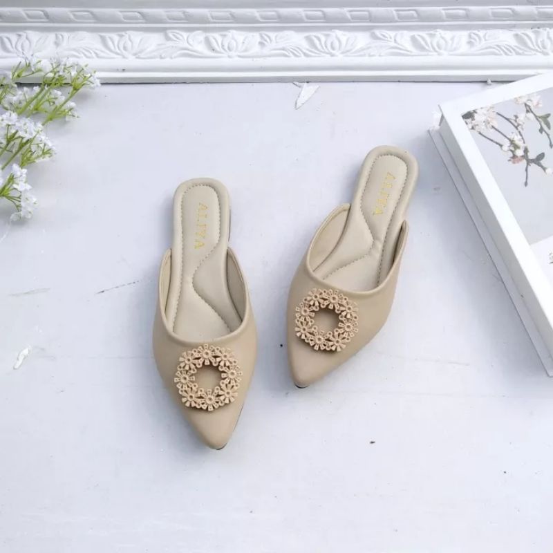 Aliyashoes Flat Mules Wanita Fiona