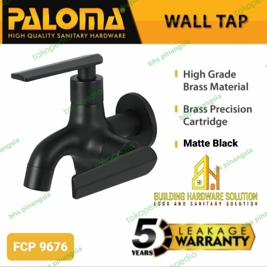KRAN CABANG SHOWER KRAN AIR PALOMA FCP9676 KRAN TEMBOK HITAM