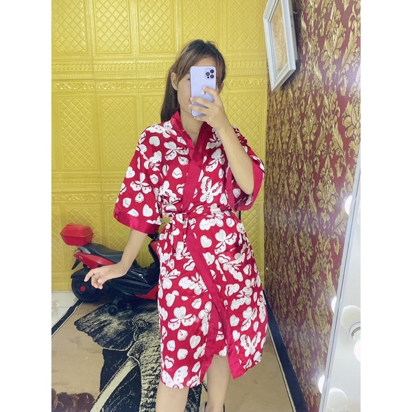 kimono satin baju tidur 2 in 1