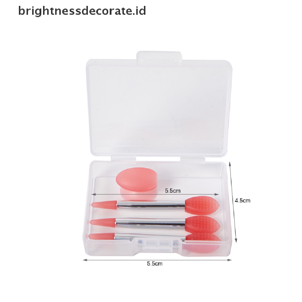 [Birth] 3pcs Silikon Lip Balms Lip Mask Brush Dengan Sucker Penutup Debu Makeup Brushes [ID]