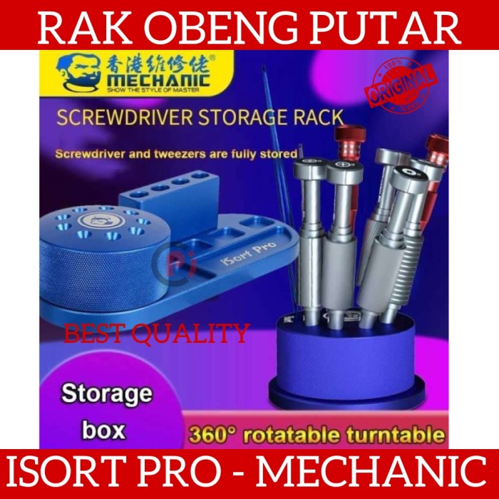 MECHANIC iSort Pro Rak Obeng Servis Putar 360 Bahan Premium Kokoh