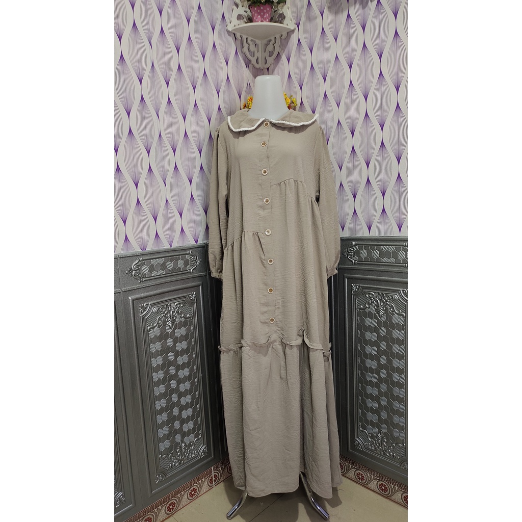 Mooza Crinkle Dress Grey Latte