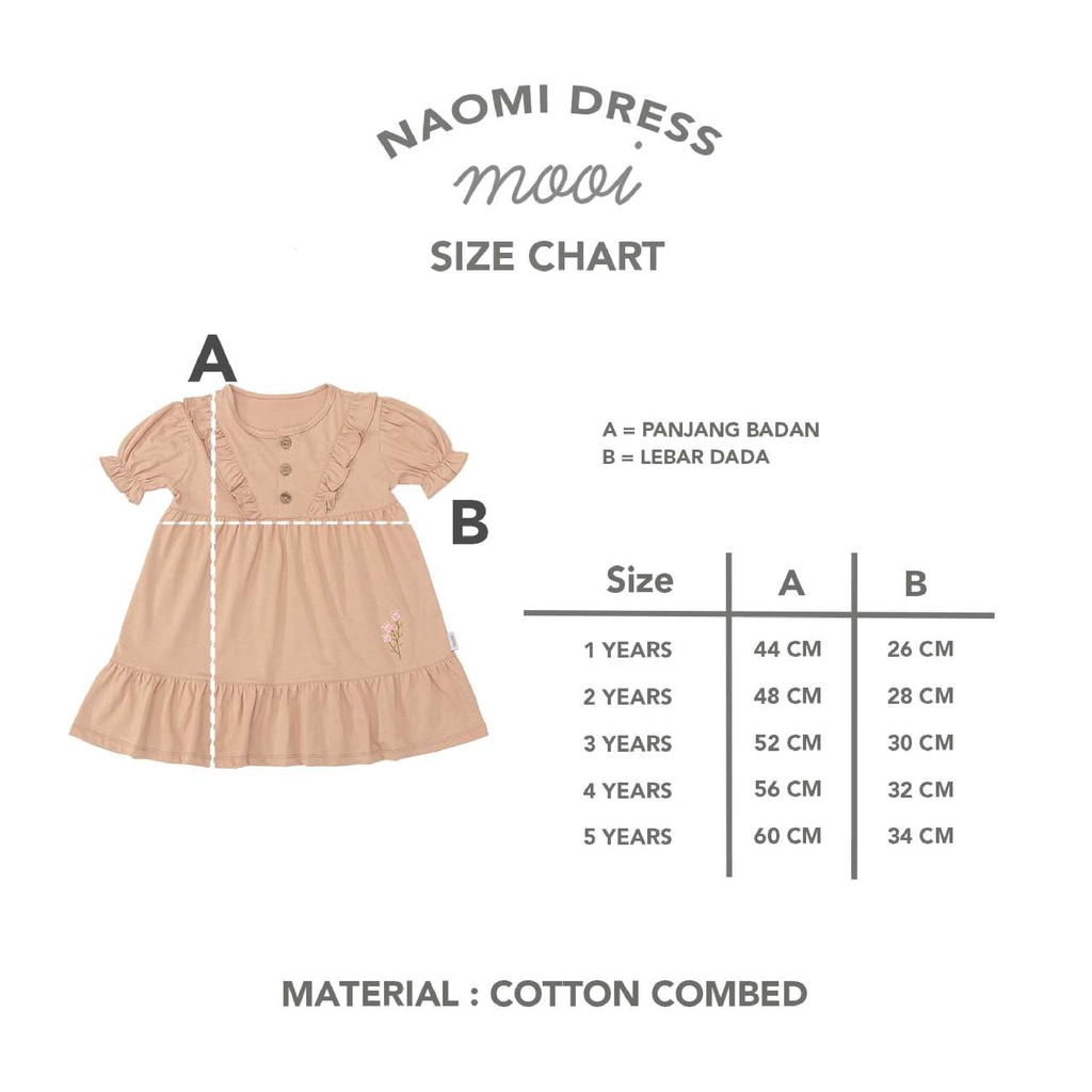 PROMO 7.7 PROMO BAJU LEBARAN MURAH Mooi Naomi Dress 1-5 Tahun Dress Ruffle Bordir Fashion Anak Perempuan