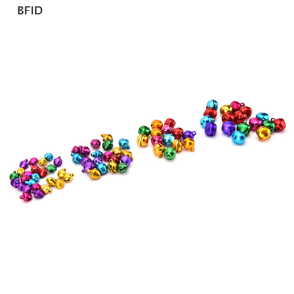 [BFID] 100pcs/set Lonceng Jingle Kecil Warna-Warni Manik-Manik Longgar Dekorasi Liontin DIY Craft [ID]