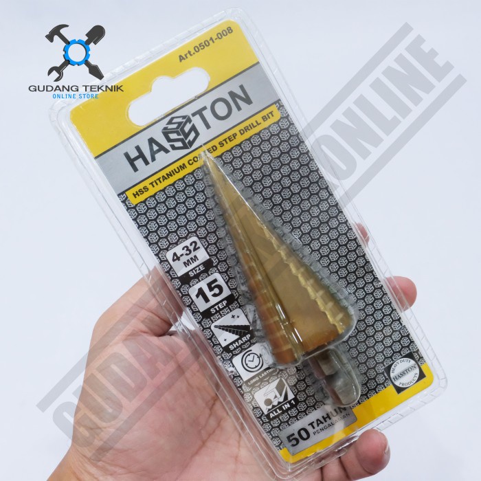 Mata Bor Pagoda Step 3-12mm 4-20mm 4-32mm HASSTON PROHEX / HSS Titanium Coated Step Drill 3-12 4-20 4-32 mm HASTON