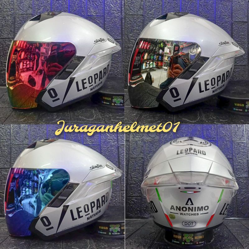 Helm Rsv Sv300 solid silver paket ganteng Leopard