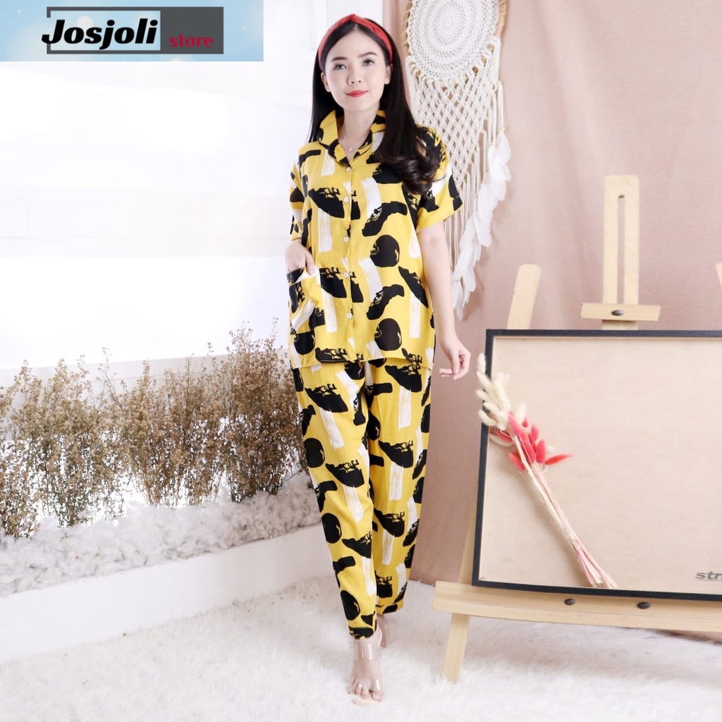 JOSJOLI_PIYAMA/Piyama CP Melani/Piyama Rayon Wanita Dewasa XL XXL/Pakaian Tidur Wanita