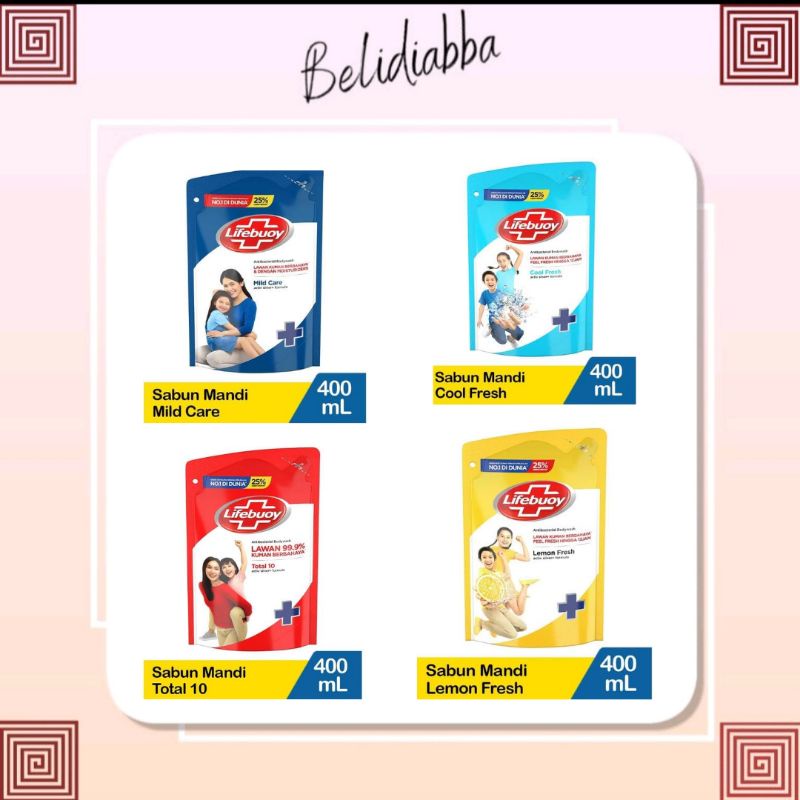 LIFEBUOY CAIR | SABUN MANDI CAIR LIFEBUOY REFILL 400ML