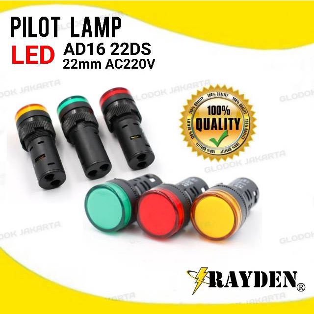 Pilot lamp LED AD16 22mm AC220V lampu indikator