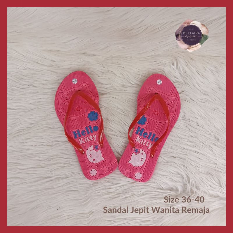 Sandal Jepit Simple Perempuan Model H3llok1tty Realpict