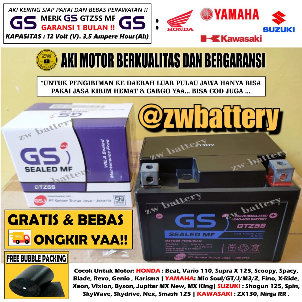 Aki Motor Mio Soul GT, Mio M3, Xeon, Vixion, Byson GTZ5S GS MF