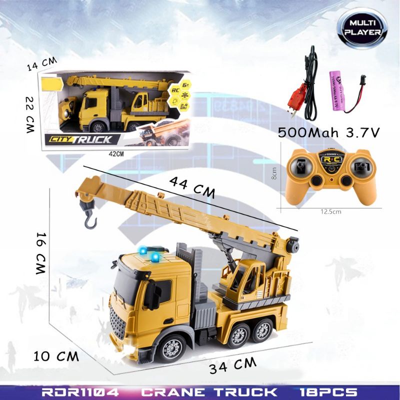 MOBIL REMOT CRANE CREN MAINAN ANAK MOBILAN RC CONTROL ENGINERING TRUCK CREN KONSTRUKSI