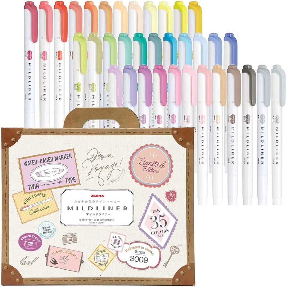 

Zebra Mildliner Highlighter 35 Color Set With Gift Box