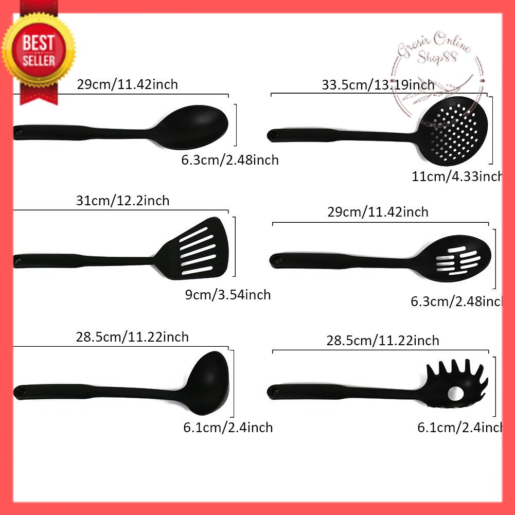 GOS -E201- Spatula 6 in 1 - Spatula Satu Set - Sutil Sodet Masak Untuk Tumis Rebus Paket -Spatula Set Isi 6pcs