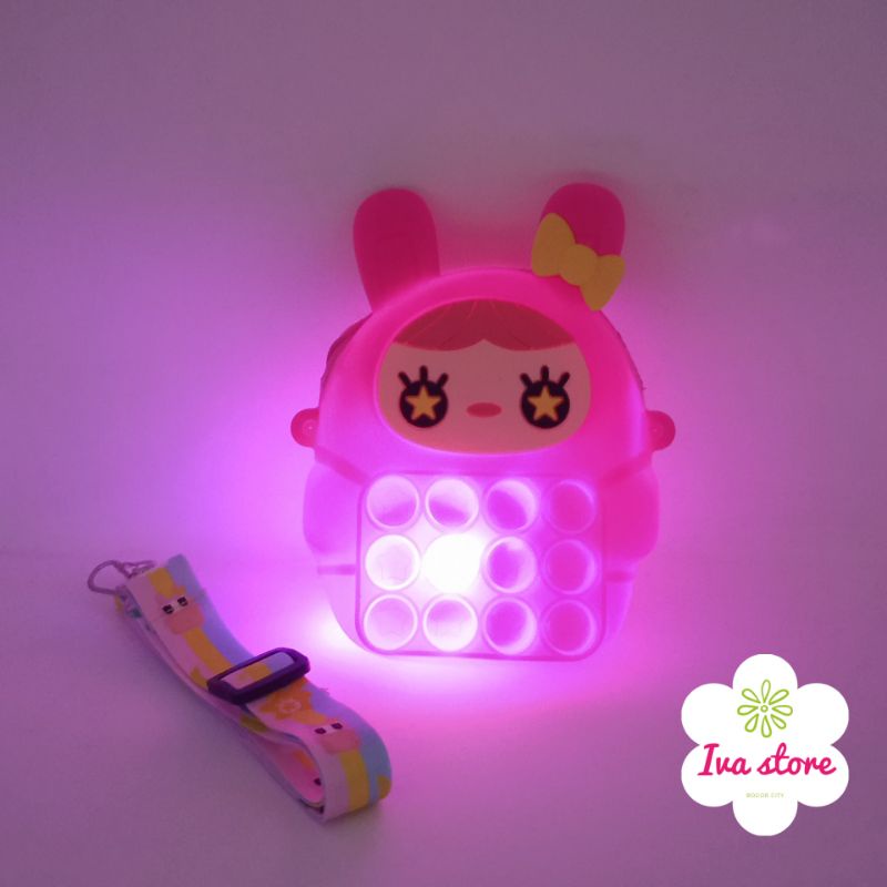 Tas Pop it girl LED size mini bisa nyala