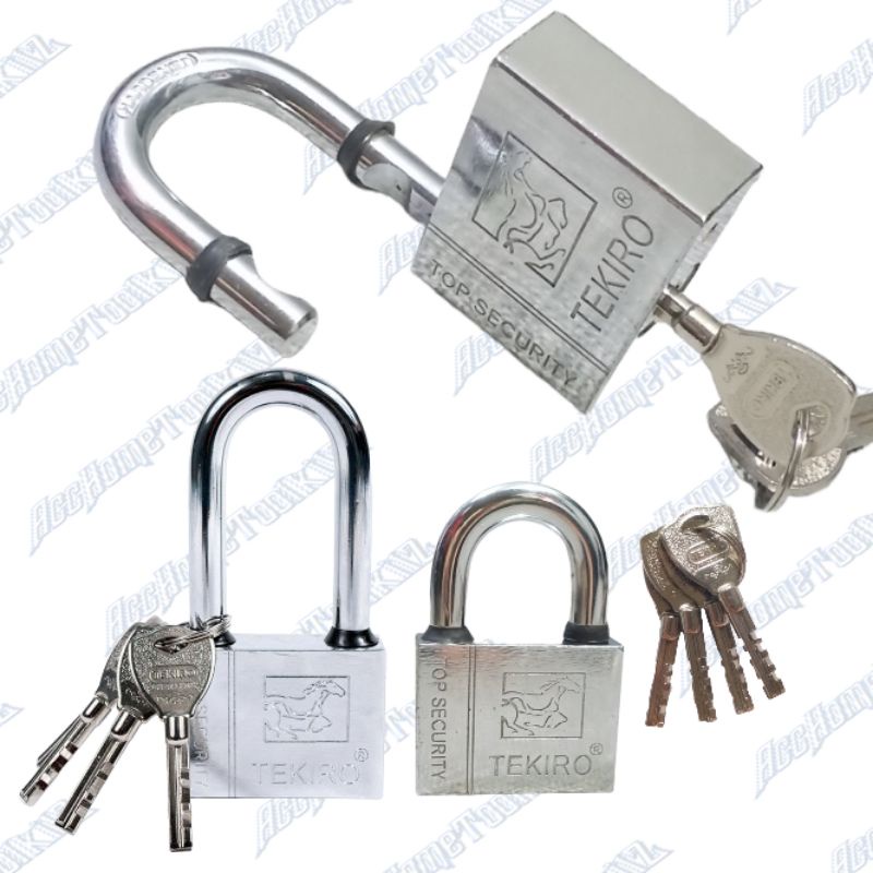 TEKIRO Gembok Kotak 40mm Leher Panjang Padlock Kuat PJG Anti Rust Maling ORI