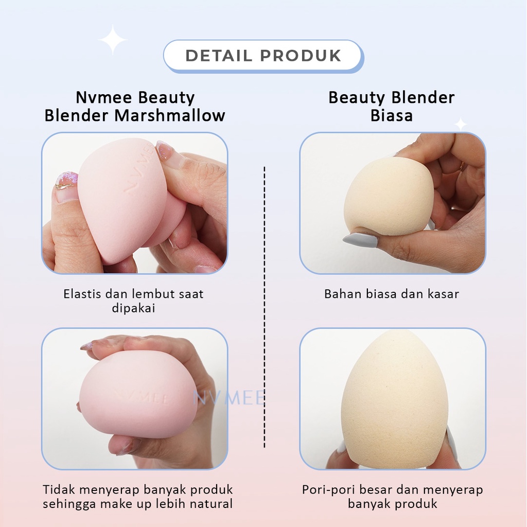 NVMEE - Beauty Blender Marshmallow Untuk Make Up Bahan Lembut