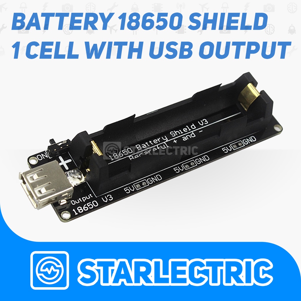 Battery 18650 Shield 1 Cell 1S Wemos ESP32 18650 Baterai Holder Single