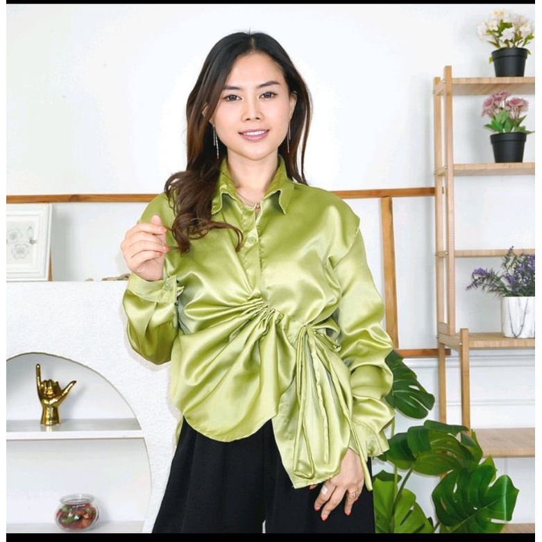 kemeja blus satin serut 101
