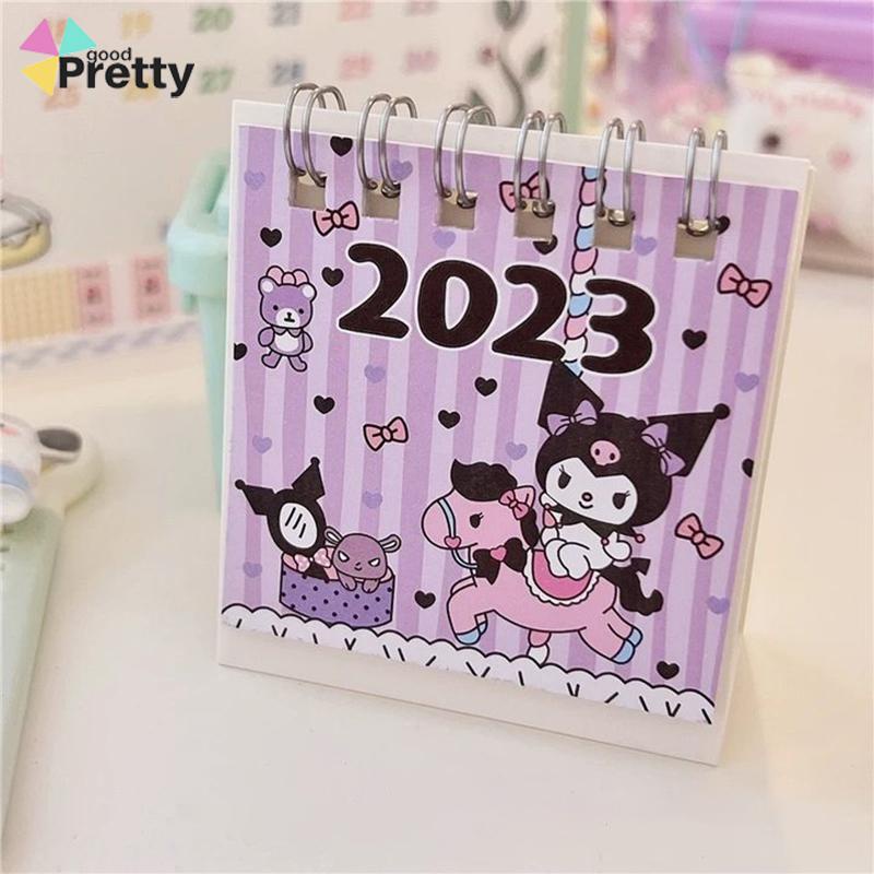 Kalender Meja Mini 2023  Lucu Vertikal  Anjing Kuromi Cinnamoroll  Kalender Kecil - PD