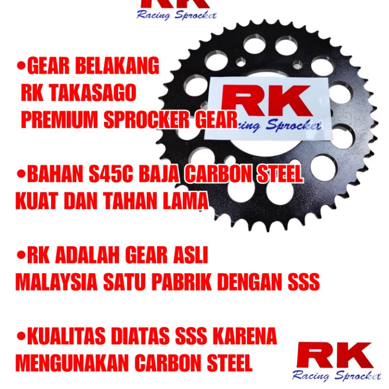 GIR GEAR SET GEARSET 428 MEGAPRO TIGER VERZA GL PRO CB150 CBR150 R VIXION R15 XABRE JUPITER MX KING BYSON JUPITER Z MX VEGA R RR F1ZR RXKING RX KING RXZ CB CBR 150 GEAR DEPAN SSS BELAKANG RK TAKASAGO + RANTAI GOLD 428 GIRSET GEAR SSS + RK