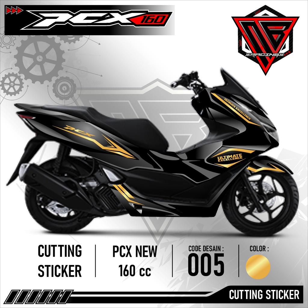 Cutting Sticker PCX - Aksesoris Motor Stiker Honda PCX 160 cc Skotlet Sticker Striping Lis Variasi C