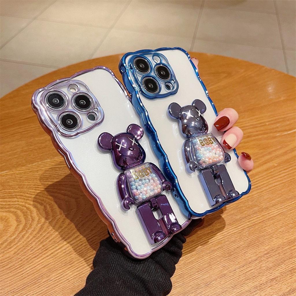 Soft case Pelindung Kamera Desain Kartun Beruang 3D Untuk iphone 14 pro max 13 12 11 pro max 14 plus