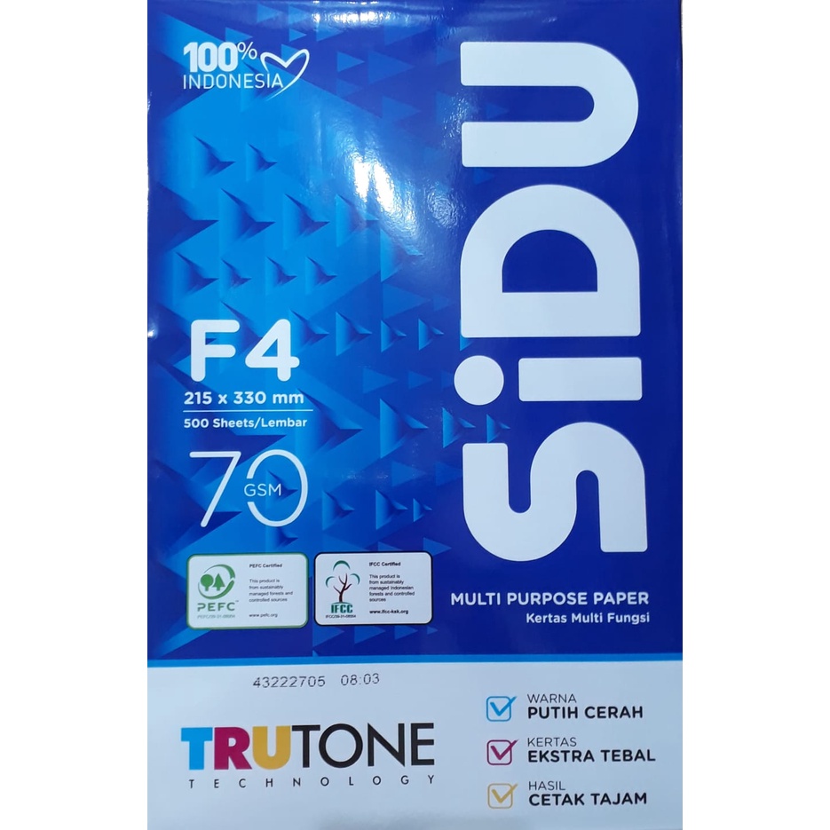 

SIDU F4 215 x 330 MM 500 LEMBAR