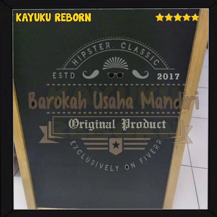 

blackboard papan tulis gantung resto size 80x60cm kayu jati belanda Ijis