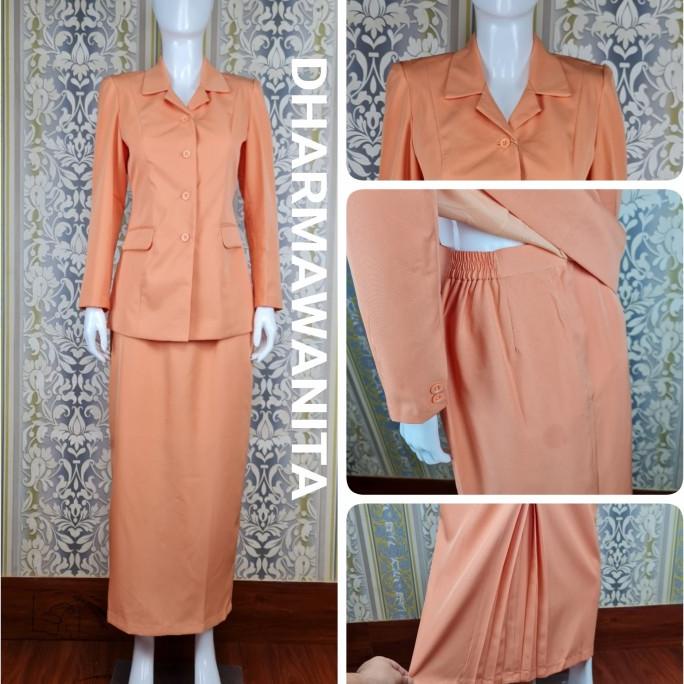 Stelan Baju Seragam Dharma Wanita Ready Stelan Rok Span Panjang