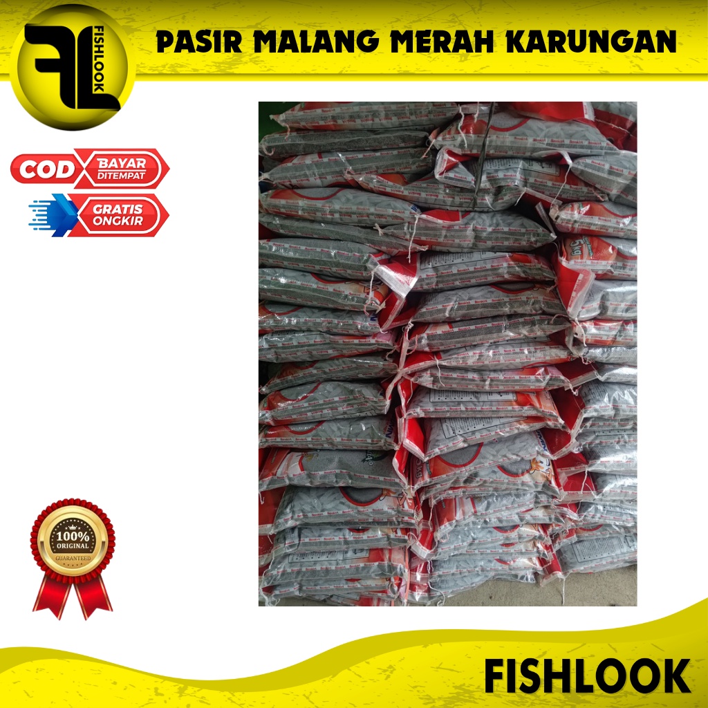 PASIR MALANG MERAH KARUNGAN HALUS MEDIUM KASAR AQUARIUM AQUASCAPE TANAMAN