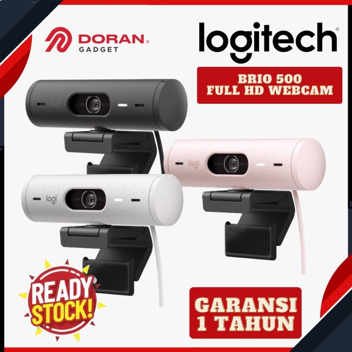 Earpon Logitech Webcam Full Hdr 1080 Brio 500 With Privacy Shutter Original