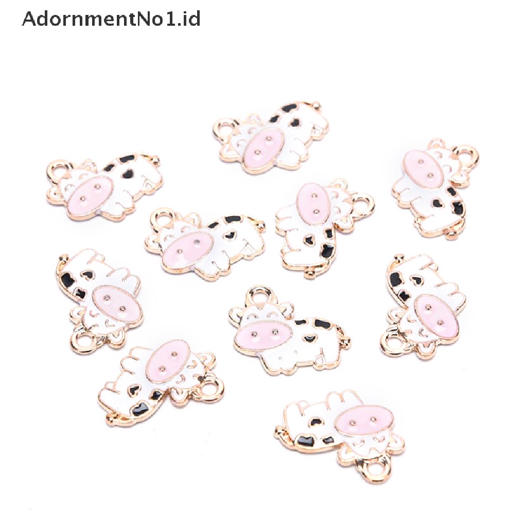 [AdornmentNo1] 10pcs Enamel Sapi Perah Sapi Ch Liontin DIY Gelang Membuat Perhiasan Craft [ID]