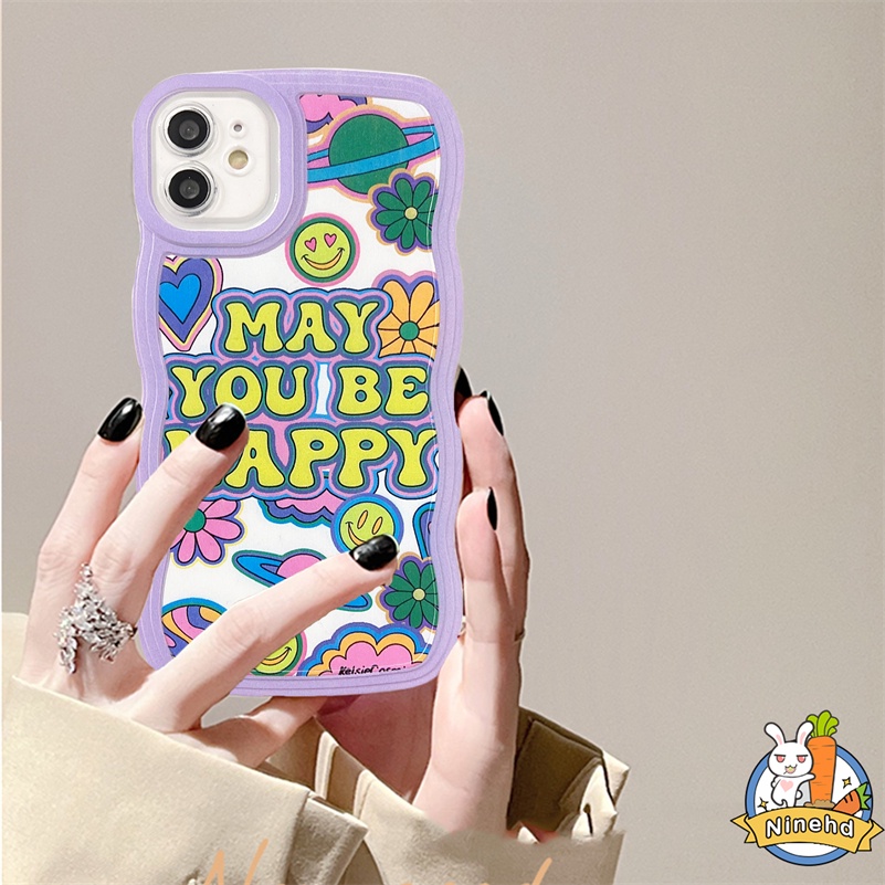 IPHONE Casing Kompatibel Untuk Iphone14 13 12 11 Pro Max X Xr Xs Max SE 8 7 6 6s Plus Abstrak Seni Cat Air Casing Ponsel Lembut Bergelombang Tepi Kamera Perlindungan Shockproof Cover Pelindung