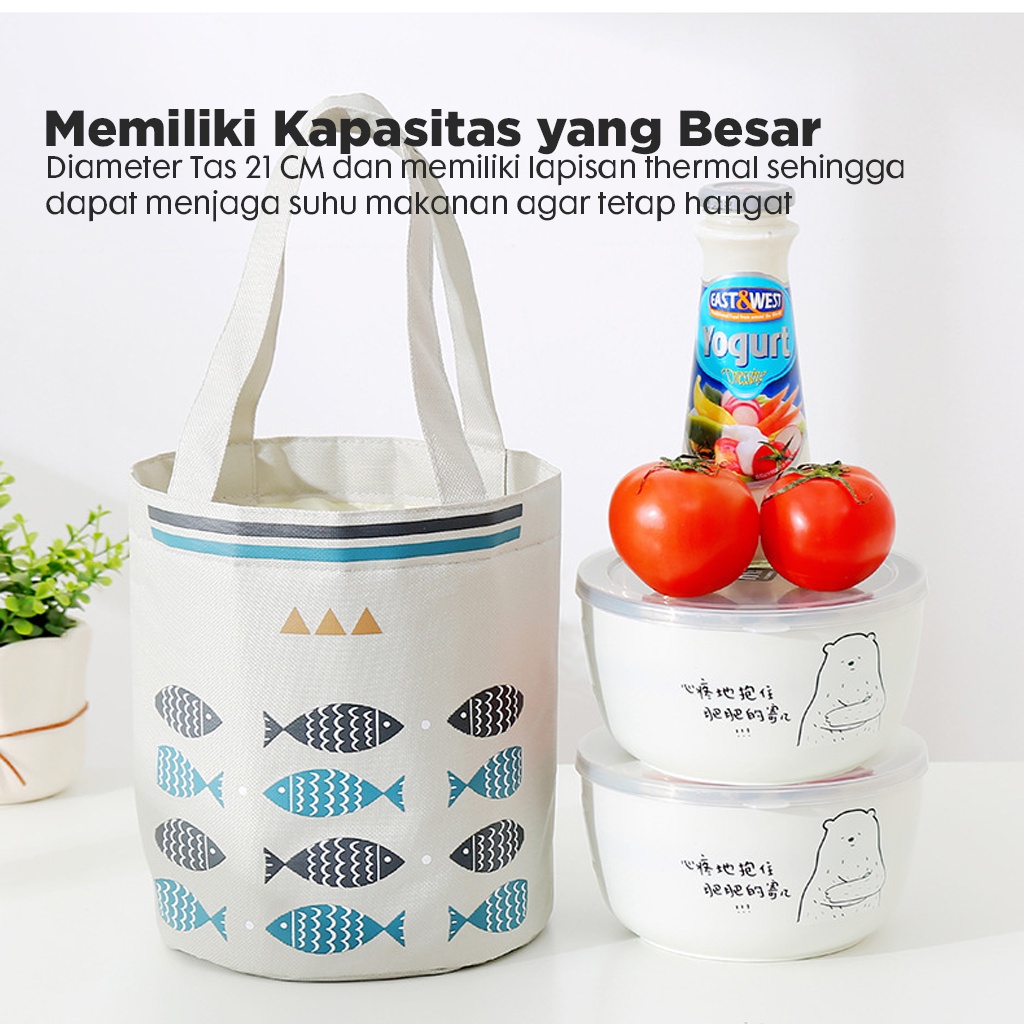 Lunch Bag / Tas Bekal Tahan Panas/ Lapisan Thermal / Tas Bekal Anak dan Dewasa / Lunch Cooler Bag Box