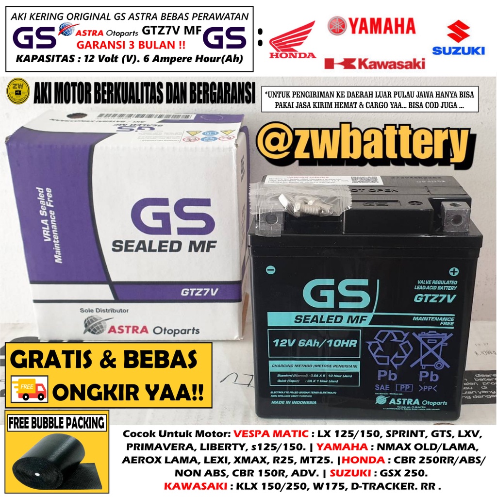 AKI MOTOR YAMAHA R25, CBR 250, GSX-R 250, W175, KLX 150 GTZ7V GS ASTRA ORI MF