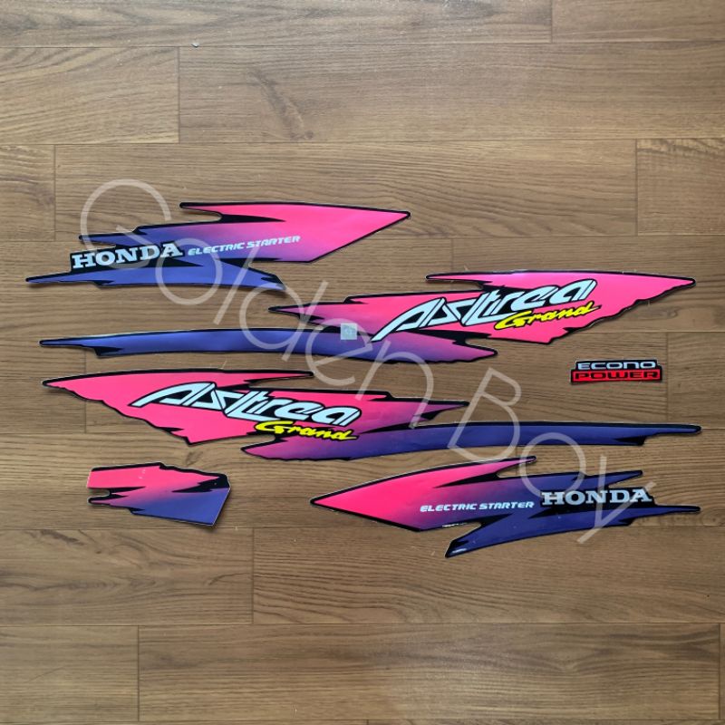 Striping Grand 1994 | sticker bodi motor grand 94 Lis polet astrea grand 1994 ungu merah
