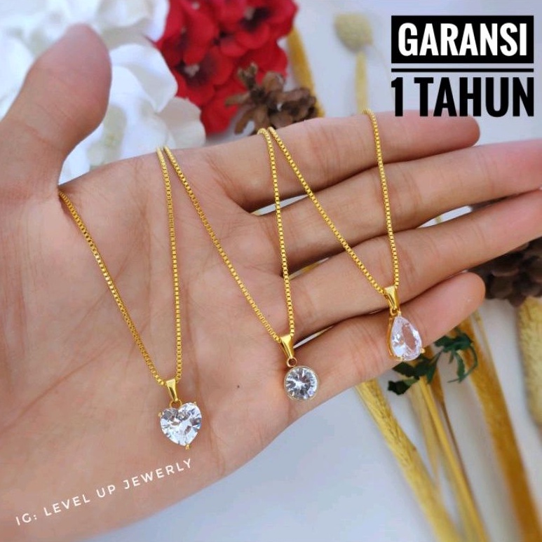 Kalung Wanita | Garansi Setahun | Kalung Model Italy dan Liontin | Kalung Bahan Stainless Steel | Ka