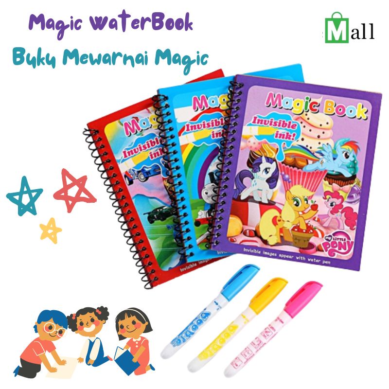 DDM6 - Buku Mewarnai Magic Waterproof Mainan Edukasi Anak Painting Set