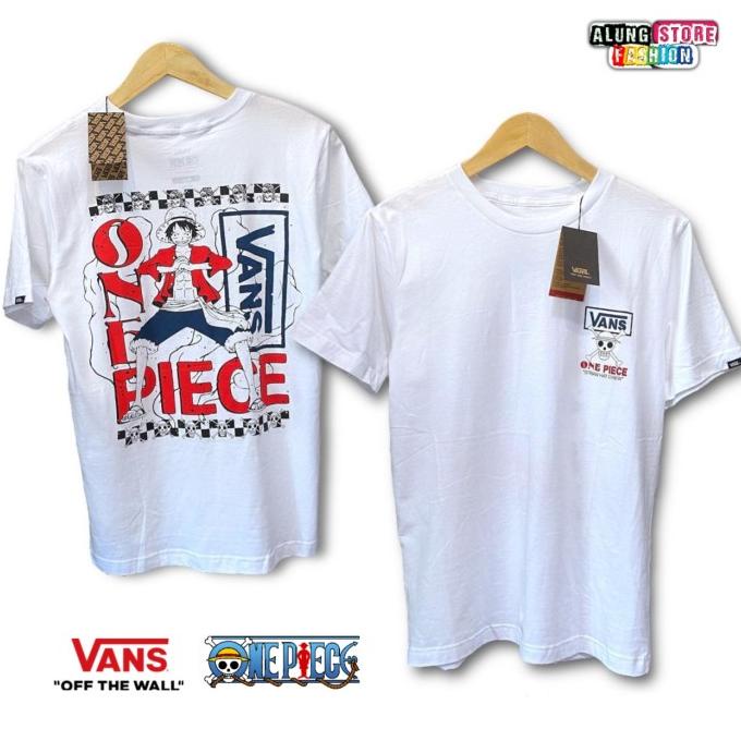 Kaos Vans X One Piece Original Putih Baju Branded Art D Luffy Asli New