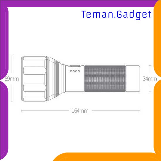 TG-SNT NexTool Senter LED USB Rechargeable 2000 Lumens - NE0126