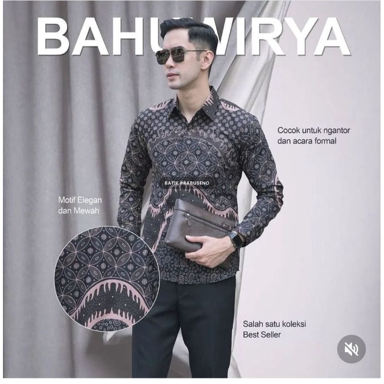 KEMEJA BATIK PRIA  BAHUVIRYA SLIMFIT LAPIS FURING