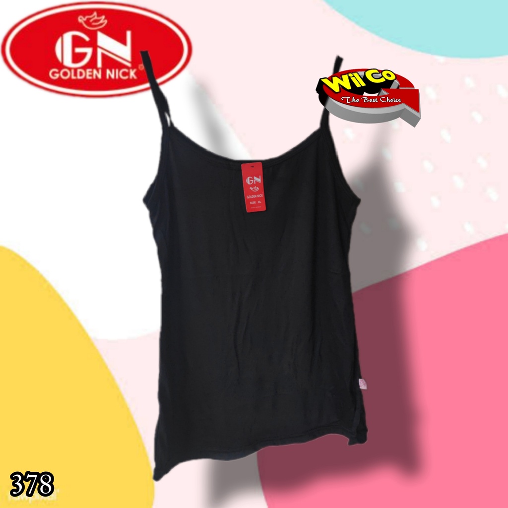 K378 (1-3 pcs) Golden Nick Tanktop Tali Kecil, Singlet Wanita Golden Nick Size XL XXL