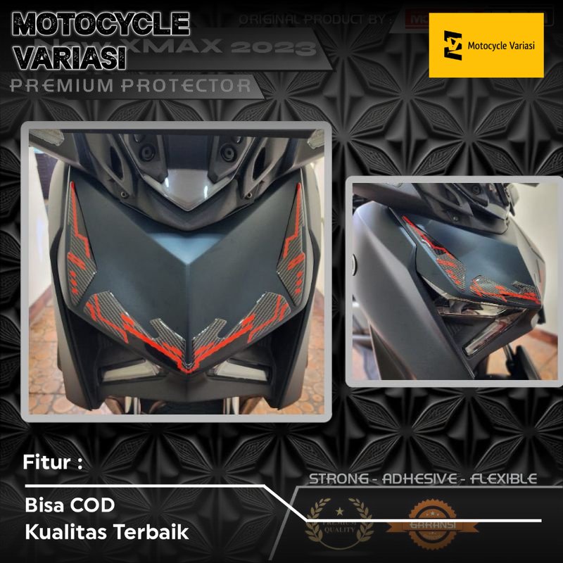 Stiker resin tameng depan Yamaha XMAX New Sticker timbul premium alis lampu depan Yamaha XMAX 2023 New